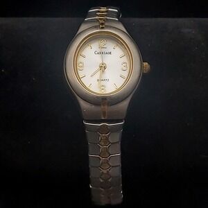 Womens Carriage by Timex Stretch Band Wrist Watch Vintage